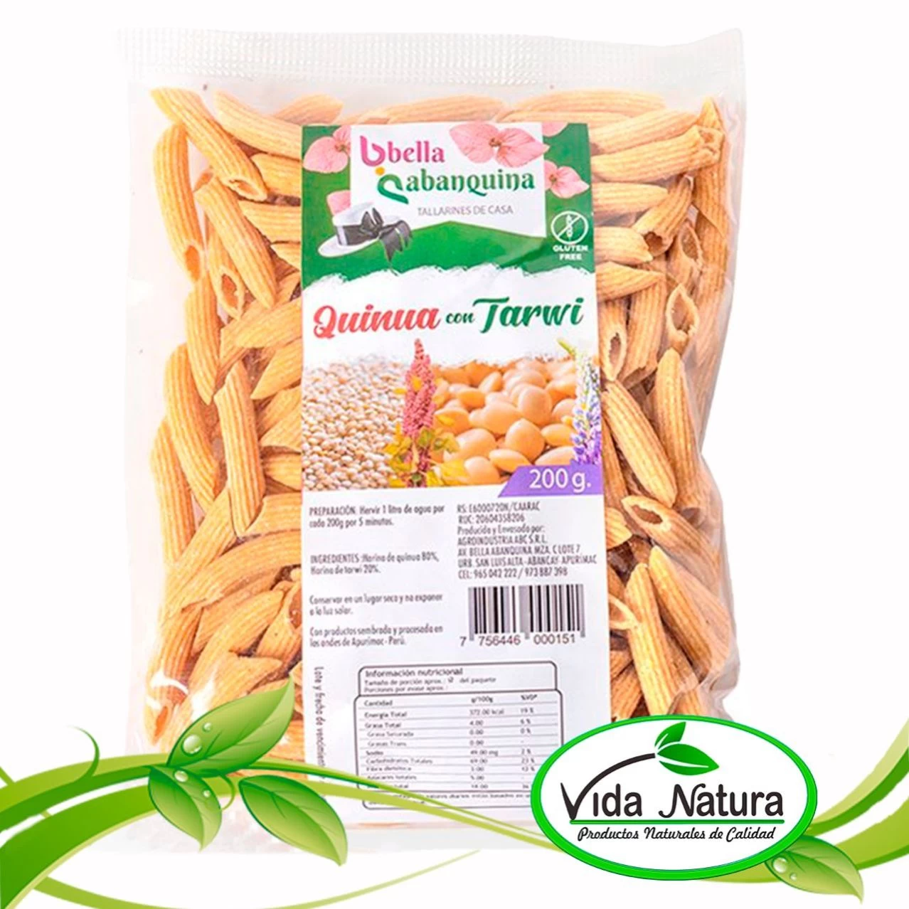 FIDEO QUINUA Y TARWI (SIN GLUTEN)