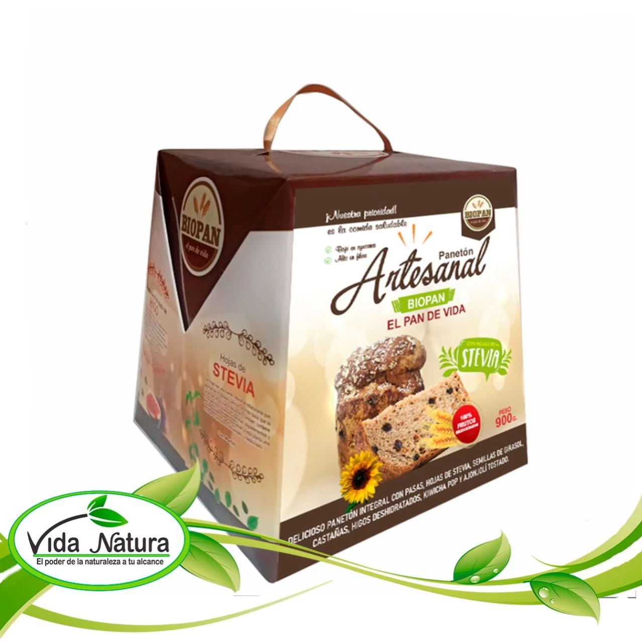 PANETON INTEGRAL CON STEVIA EN CAJA