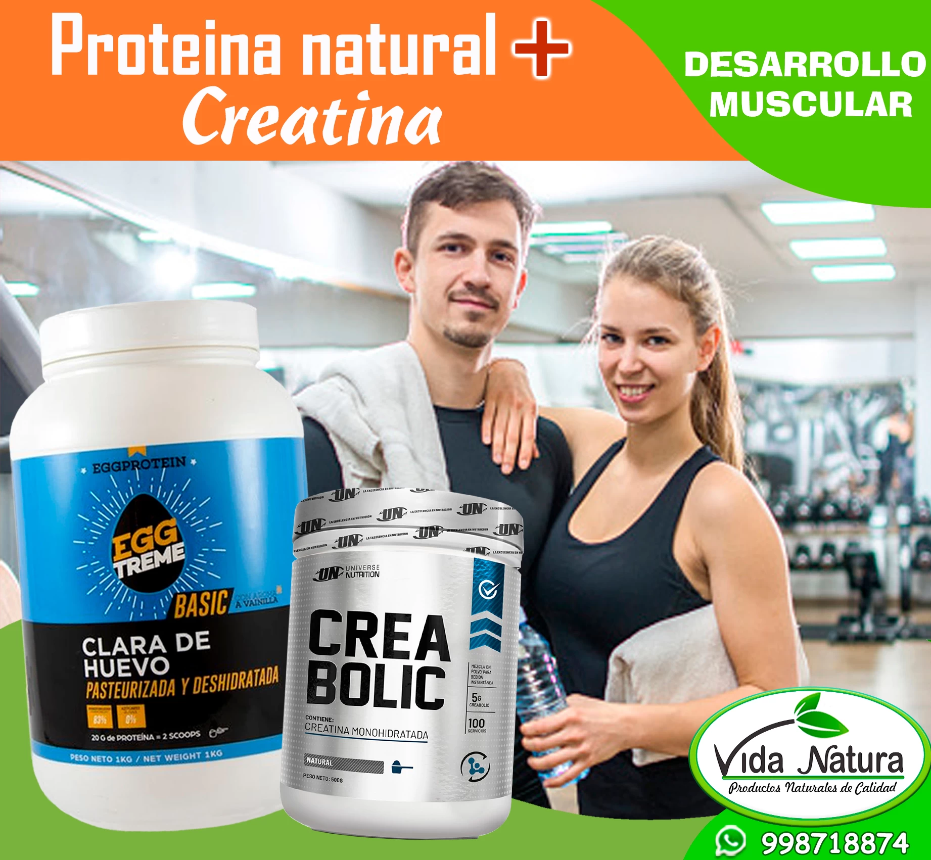 KIT DESARROLLO MUSCULAR PROTEINA + CREATINA